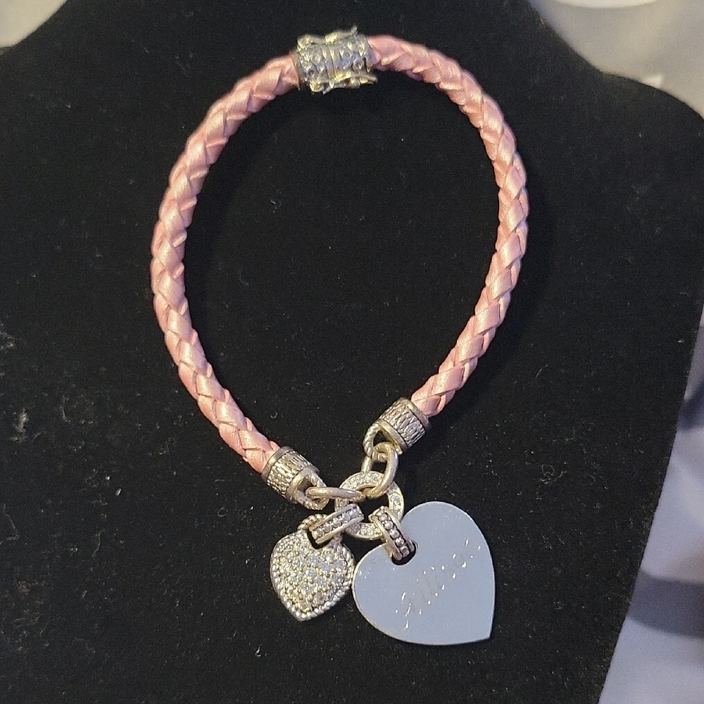 Things Remembered Pink Rope Braclet. Name Allison On Heart.